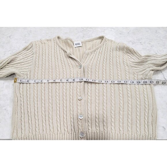 Womens Vintage Jason Maxwell V-Neck Button-up Cream Cardigan Sweater Size M - Picture 9 of 10